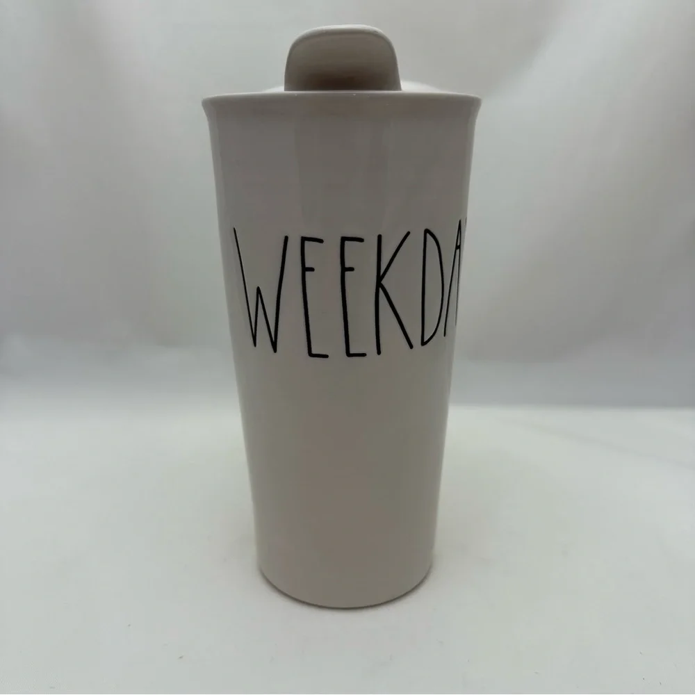 ☕ Rae Dunn WEEKDAY Travel Mug with Lid Ceramic Cup